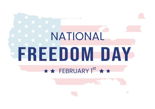 National Freedom Day Template Hand Drawn Cartoon Flat Illustration with American Flag and Hands Breaking a Handcuff Design