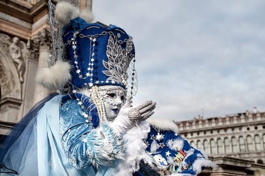 VENICE, ITALY - Febrary 23 2019: The masks of the Venice carnival 2019..................................................