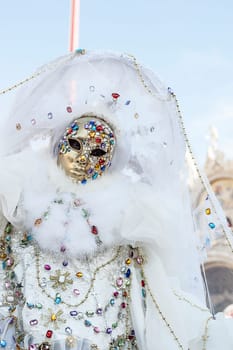 VENICE, ITALY - Febrary 23 2019: The masks of the Venice carnival 2019...............