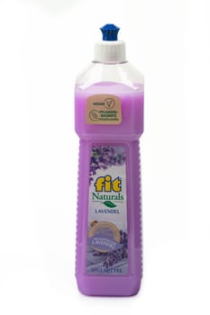 WETZLAR, GERMANY 2022-07-18: Plastic bottle of fit dishwashing liquid.