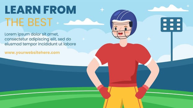 American Football Sports Player Background Template Hand Drawn Cartoon Flat Illustration