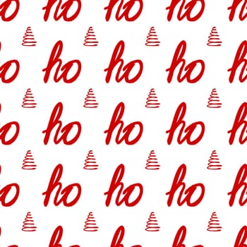 ho ho Christmas wrapping paper, seamless red Christmas pattern