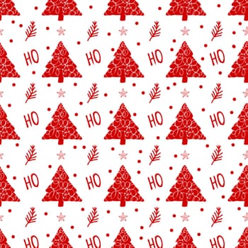 red christmas. Seamless modern pattern with Christmas symbols. Suitable for wrapping paper and holiday textiles