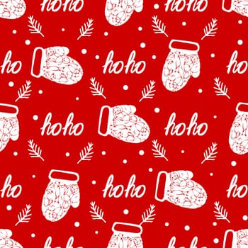 ho ho Christmas wrapping paper, seamless red Christmas pattern