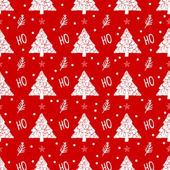 ho ho Christmas wrapping paper, seamless red Christmas pattern