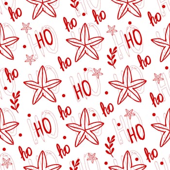 ho ho Christmas wrapping paper, seamless red Christmas pattern
