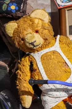 A very old teddy bear. The dream of every child a real teddy bear.