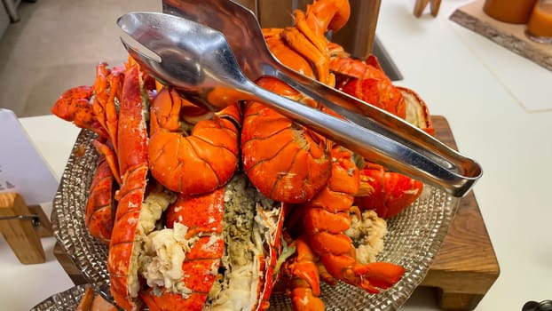 Shrimp, lobster, mussels, seafood everything for a buffet for upscale.