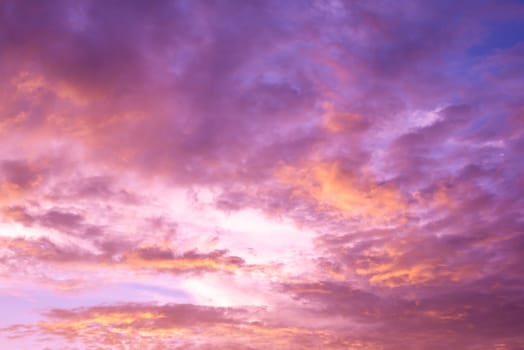 Abstract and pattern of cloud sky, Velvet violet, Velvet Purple, Trend color background, Pattern of colorful cloud and sky sunset or sunrise: Dramatic sunset in twilight, Beautyful of sky