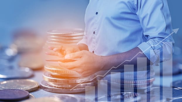 Duoble Exposure, Internet Banking Savings Concept, Online Investment Savings, Online Stock Investors, Internet Financial Transactions, Save Monney for Investors Using Internet to Trade Stocks or Trade Fund