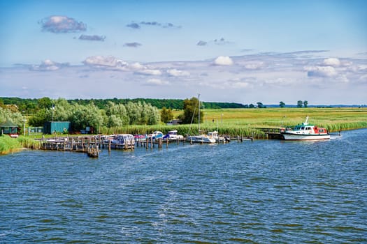 Zingster Strom river at the port of Zingst, Fischland-Darß, Mecklenburg-West Pomerania, Germany