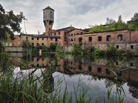 old abandoned paper factory at the Finow Canal, Eberswalde, Brandenburg, Germany