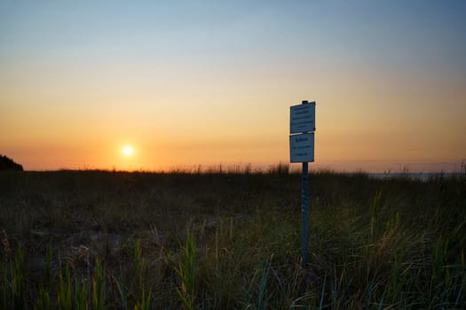 Sunset at the Baltic Sea coast near Zingst, Fischland-Darss peninsula, Mecklenburg-West Pomerania, Germany