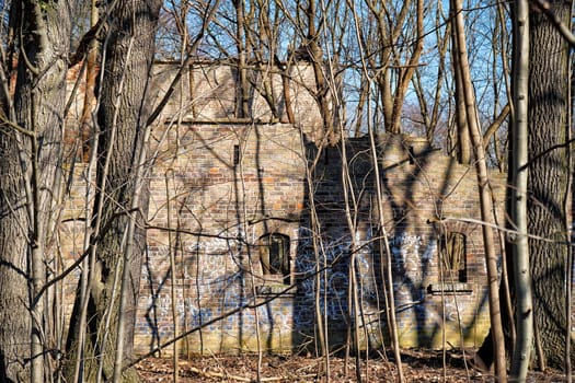 old dilapidated ruin of a villa