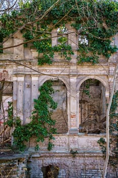 old dilapidated ruin of a villa