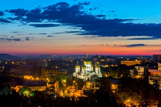 Resort Pyatigorsk city at night,Northern Caucasus.