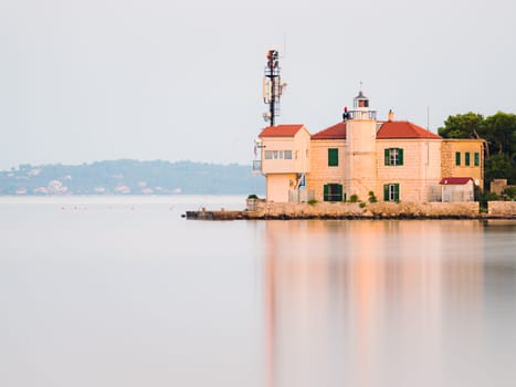 Lighthouse at canal near sibenik croatia