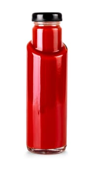 The Bottle of tomato juice isolated on white background