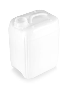 The White Plastic canister isolated  on white background
