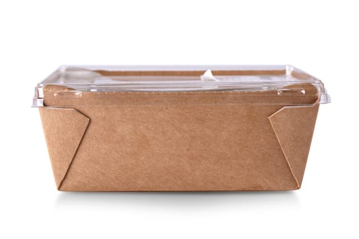 The Brown paper food box isolated on white background with clipping path