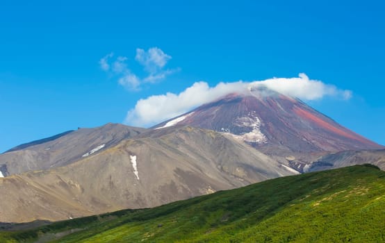 The view from Avachinsky volcano top on Kamchatka Peninsula