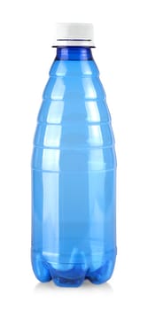 The blue water bottle isolated on white with clipping path