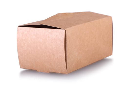 The brown  paper food box isolated on white background