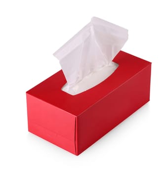 The Red Cleaning wipes isolated on white background