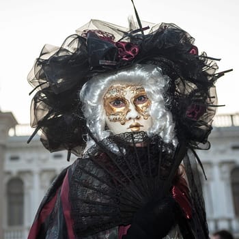 VENICE, ITALY - Febrary 21 2019: The masks of the Venice carnival 2019.