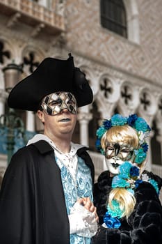 VENICE, ITALY - Febrary 22 2019: The masks of the Venice carnival 2019