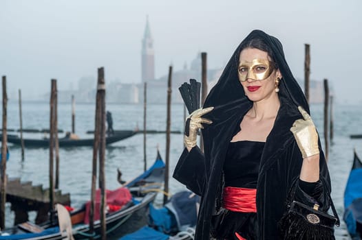 VENICE, ITALY - Febrary 21 2019: The masks of the Venice carnival 2019.