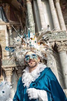VENICE, ITALY - Febrary 22 2019: The masks of the Venice carnival 2019