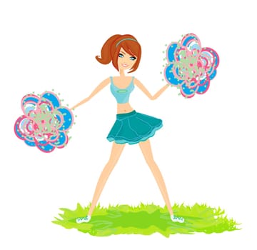 beautiful cheerleader vector illustration