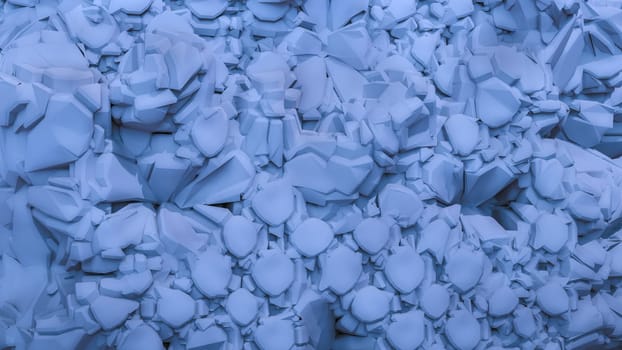 abstract texture blue plastic geometric low poly particles background 3D illustration