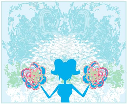 Abstract cheerleader girl poster