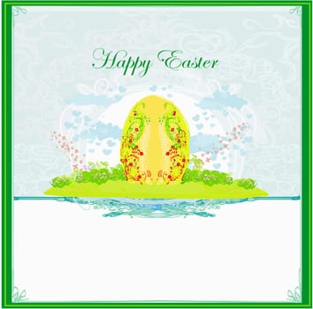Easter Egg On floral Background