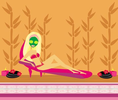pretty girl enjoying elegant spa