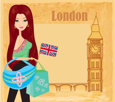 Beautiful woman in London