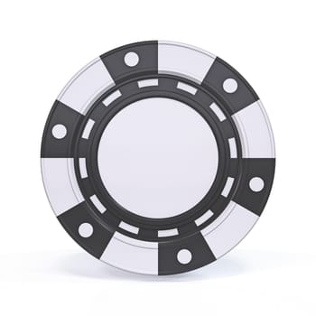 Black gambling chip 3D rendering illustration isolated on white background