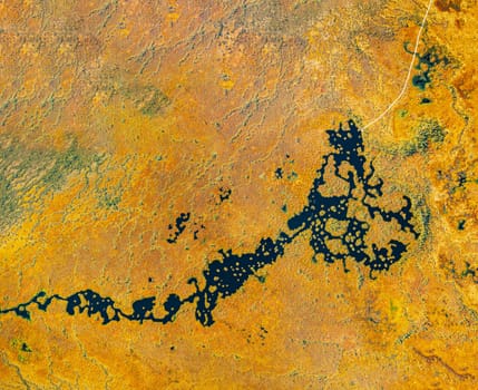 Miory District, Vitebsk Region, Belarus. The Yelnya Swamp. Upland And Transitional Bogs With Numerous Lakes. Elevated Aerial View Of Yelnya Nature Reserve Landscape. Famous Natural Landmark.