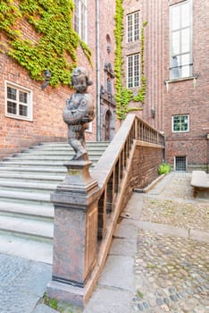 Statue by Marcus Lovblad at the court of Royal Stockholm City Hall, Stadshuset, Kungsholmen island, Stockholm, Sweden