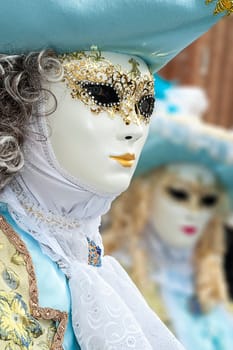 VENICE, ITALY - Febrary 7 2018: The masks of the Venice carnival 2018