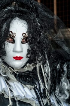 VENICE, ITALY - Febrary 7 2018: The masks of the Venice carnival 2018