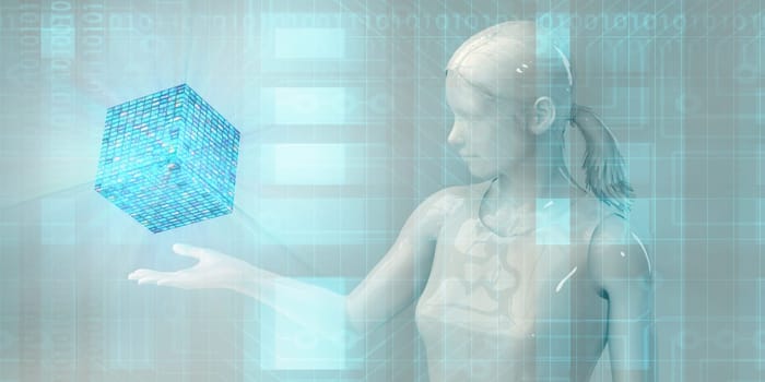 Future Technology and Touch Button Interface Illustration