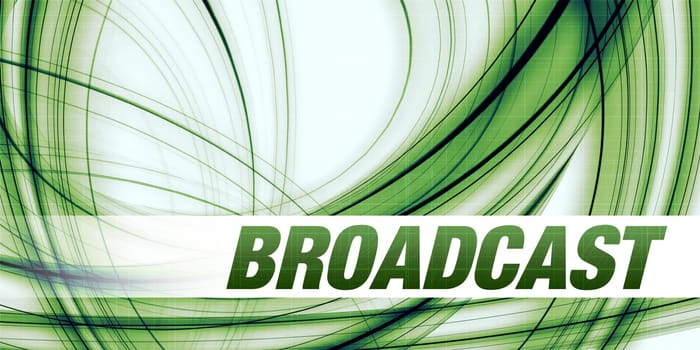 Broadcast Concept on Green Abstract Background
