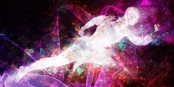 Surrealism Energy Inside Human Spirit Meditation Concept