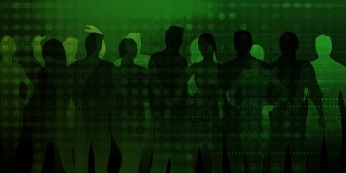 Group of Business People Standing Confidently in a Line