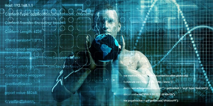 Business Technology Background With World Map Art