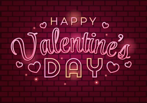 Happy Valentines Day Template Hand Drawn Cartoon Flat Illustration Which is Commemorated on February 17 for Love Greeting Card or Poster Design