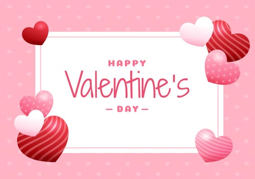 Happy Valentines Day Template Hand Drawn Cartoon Flat Illustration Which is Commemorated on February 17 for Love Greeting Card or Poster Design
